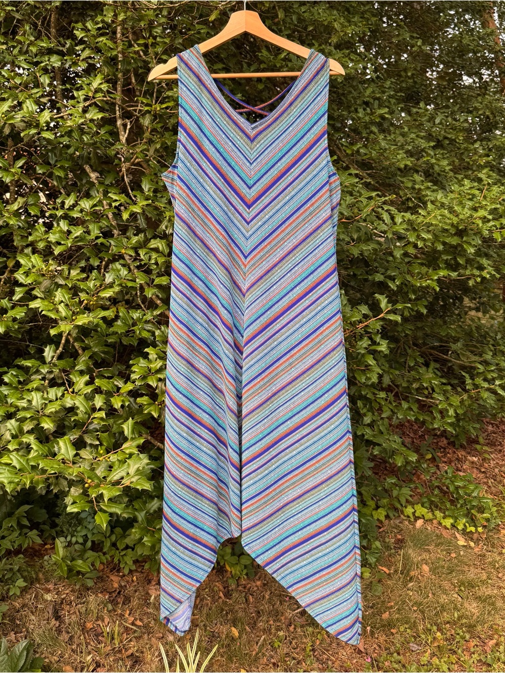 Apt. 9 Blue Multicolor Chevron Maxi Dress